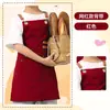 Delantal de Lona al por Mayor Transfronterizo Impermeable y a Prueba de Aceite Estilo Nuevo Catering Ropa de Trabajo Personalizada Resistente a las Manchas para Mujer Delantal de Cocina Impreso para Publicidad