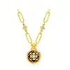 Artículo popular en Xiaohongshu: Pulsera de trébol de cuatro hojas con múltiples flores en color oro arena, estilo vintage de lujo ligero con un toque de alta gama, mismo estilo que el collar de flores de Zhao Lusi