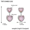 Acero Inoxidable Corazón Cortado Borde de Pan Piedra de Vidrio Bola de Acero Conjunto de Collar Pulsera Aretes Chapado en Oro Real de 18K Que No Se Desvanece