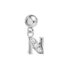 Pulseira de aço inoxidável com pingentes de letra de luxo 26 letras com zircônia transparente requintada A-Z Acessórios para joias DIY
