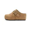 Zapatos Birkenstock de Mujer con Aumento de Altura de 7CM 2026 Nuevo Otoño Retro Versátiles para Personas Bajas Suela Gruesa Punta Cerrada Medias Pantuflas