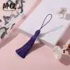 Nuevos accesorios de marcapáginas de borla de bola de tornillo de hilo largo, suministros hechos a mano de nudo chino, venta al por mayor del fabricante