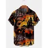 Nova camisa de manga curta 3D transfronteiriça Camisa impressa de Halloween camisa masculina de festa solta Europa e Estados Unidos DIY para figurar