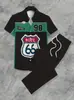 Exportación Transfronteriza Moda Casual para Hombre Camisa de Manga Corta + Traje de Pantalones Camisa Hawaiana Impresión Digital 3D