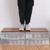 Caja de Zapatos Transparente sin Instalación Marco de Acero Engrosado Visible a Prueba de Polvo y Humedad Caja de Almacenamiento de Zapatos Caja de Almacenamiento de Ropa para el Hogar