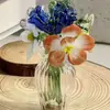 Yibo Jarrón Pequeño Hecho a Mano Esmaltado Adornos de Mesa para Sala de Estar Moderno Casual de Alta Gama Flores Simuladas