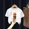 Roupa Infantil Meninos Verão Camiseta 100% Algodão 2026 Novo Estilo de Verão para Crianças Maiores, Blusa de Verão Elegante de Manga Curta para Meninos