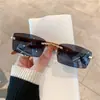 Nuevas Gafas de Sol de Moda Europeas y Americanas Transfronterizas para Hombres y Mujeres, Sin Marco, Varilla con Imitación de Madera, Gafas de Sol al por Mayor en Stock