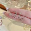 Brinco de Clipe para Orelha Zircônia Laço Starburst Design de Nicho Feminino Brincos de Moda Temperamento Mais Fácil de Combinar Sem Furo Clipe de Orelha Repelente de Mosquitos
