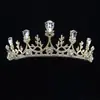 Coroa de Noiva Europeia e Americana Acessórios para Vestido de Casamento Tiara de Strass Liga de Barroco Coroa para Cerimônia de 18 Anos Acessórios de Cabelo para Adultos
