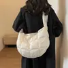 Bolsa Tote Acolchada de Algodón para Mujer, Gran Capacidad, Moderna, Nueva para Otoño e Invierno, Cruzada Versátil, Bolso de Hombro Simple para Estudiantes, Clases y Viajes