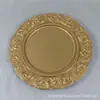 Plato Base de Plástico Estilo Europeo Palacio Retro Repujado Plato Decorativo 13 pulgadas Plato de Fruta Festivo