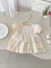 Vestido Bebê Verão Fofo Estilo Coreano Menina Bebê Estilo Ocidental Vestido de Renda Bordado Vestido Doce de Princesa Menina