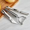 Juego de Tres Piezas de Cuchillos Peladores al por Mayor, Cuchillo Pelador de Cocina de Acero Inoxidable, Cuchillo para Frutas, Juego de Pelado de Melón para el Hogar, Viajando por el Mundo
