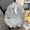 Camisa de cuadros retro gris verdoso intelectual de manga larga para hombre, chaqueta camisa a cuadros versátil de corte limpio