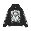 Marca da Moda Estilo Americano High Street Ins Nicho Vintage Antigo Estampa de Letra Solto Moletom com Capuz Masculino e Feminino Outono e Inverno