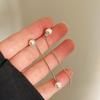 Pendientes de adelgazamiento facial sencillos, combinables con todo, de estilo japonés y coreano, con súper hadas de Internet, pendientes de perlas grandes y borlas largas personalizadas para mujer