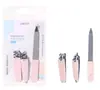 Lmltop Herramientas de Manicura de Acero Inoxidable Cortauñas Lima de Uñas Set de Manicura de 3 Piezas Artículos de Uso Diario C0171