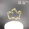 Linda estrela de cinco pontas de ferro forjado decoração de bolo da lua Tridimensional Oco Pérola Lua Amor Coroa plug-in para assar