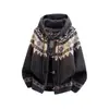 Suéter Grueso con Capucha y Cardigan Chaqueta Fair Island para Hombres y Mujeres, Nuevo Top de Punto de Alta Gama Otoño e Invierno Fairisle