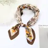 Lenço de Seda Risca de Giz 70*70 para Mulheres, Lenço Quadrado Pequeno, Versátil Estilo Coreano Lenço de Pescoço Profissional, Lenço Decorativo Fino de Verão