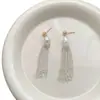 Aretes Largos con Borlas de Perlas de Agua Dulce para Mujer, Estilo Ins, Elegantes y Etéreos, Aretes de Lujo que Hacen que el Rostro se Vea Más Delgado, Accesorios con Estilo