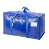 Bolsa de armazenamento dobrável portátil para viagem ao ar livre, carro e casa, bolsa de mudança tecida em PE de grande capacidade para roupas