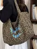 2026 Estampa de Leopardo Grande Capacidade Fashion Versátil Estilo Coreano Tendência Ins Bolsa de Ombro Casual Retrô para o Trabalho Bolsa de Mão Feminina