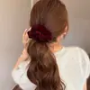 Uso Diario ~ Estilo Perezoso Scrunchie de Terciopelo de Color Sólido para Mujer, Diadema Elástica Alta para Cola de Caballo y Moño, Accesorio para el Cabello