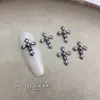 Decorações de Unhas com Cruz Estilo Punk Retrô Broche de Metal Liga Acessórios Pequenos para Unhas de Dedo Vestíveis DIY Atacado