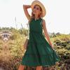 Estação Independente Aliexpress Novo Produto 2024 Verão Roupa Europeia e Americana Vestido em Camadas Colete Sem Mangas Cor Pura