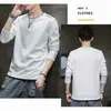Camiseta falsa de dos piezas para hombre, otoño, holgada, de manga larga, 2021, marca de moda de otoño, camiseta interior, prendas superiores