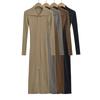 Estilo americano polo polo vestido de malha de lapela para mulheres 2024 início da primavera quente menina com zíper duplo slim split hip sweater
