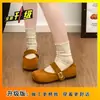 Sapatos Mary Jane de salto baixo sapatos rasos casuais confortáveis estilo francês sapatos de noite 2025 Outono novo estiloso versátil com saias