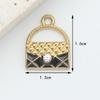 Acessórios DIY Bolsa Estilo Chanel Preta Pingente Amor Pingente De Liga De Gotas De Óleo Brincos Acessórios Chaveiro