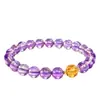 Pulsera de Amatista Natural Uruguaya Grado 7A Pulsera de Cuentas para Mujer Pulsera de Cinabrio Regalo para Novia Mejor Amiga Regalo de Cumpleaños