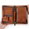 Caja de Puros de Cuero Vintage Crazy Horse para 5 Puros Bolsa de Almacenamiento para Accesorios de Puros Estuche para Cigarrillos Estuche de Cuero para Encendedor Bolso Clutch de Viaje