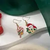 Pendientes Navideños de Oso Polar y Hombre de Jengibre de Dibujos Animados Transfronterizos Pendientes Europeos y Americanos con Goteo de Aceite para Año Nuevo Diversión Infantil Dulces