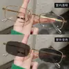 Gafas de cara lisa con montura pequeña, montura de color cambiante, gafas de moda coreana para mujer, alta apariencia, gafas de prescripción de color cambiante, sin graduación, gafas planas