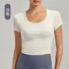 Amazon Sports Cinto feminino de manga curta, almofada no peito, sem copo de corrida, roupa de ioga, top, camiseta fitness respirável e slim fit de alta sensibilidade