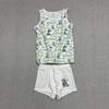 Lista de comercio exterior europea y americana chaleco sin mangas para niño CUHK + Pantalones cortos 2 conjuntos ropa de casa de algodón de verano para niño