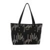 Bolsa Tote Portátil de Grande Capacidade para Mulheres 2025 Outono e Inverno Nova Cor Contrastante Casual Listrada Textura de Tecido Bolsa de Ombro Axilar