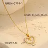 Colar de 26 letras em inglês transfronteiriço aço inoxidável banhado a ouro 18K pingente de zircônia coração colar joias atacado