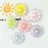 Accesorios Transparentes de Resina con Forma de Flor de Margarita DIY Agujero Taza de Agua Funda para Teléfono Móvil Cuerda para el Pelo Cuerda para la Cabeza Parche Decorativo para Vehículo Eléctrico