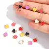 Accesorios para Joyería de Aleación DIY Colgante de Corazón Pequeño Corazón de Melocotón con Aceite Gotear Colgante Decorativo para Pulsera Llavero Pendientes W501
