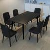 Mesa de Jantar e Cadeiras Minimalistas de Ardósia Preta Pura para Casa Apartamento Pequeno Combinação Retangular Moderna Mesa de Jantar Italiana de Luxo Leve