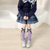Calcetines Holgados Retro de Moda para Niñas Primavera y Otoño Encaje Lazo Tejidos Calientes Largos Calentadores de Piernas Calcetines para Niños