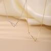Colar de Prata S925 Jufeng em Formato de V com Diamante Nova Corrente de Clavícula Simples e Estilosa Fashion e Elegante Y430