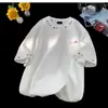 Camiseta de Manga Corta con Bordado de Letras de Personalidad Europea y Americana para Hombre, Verano, Juventud, Alta Gama, Holgada, Media Manga, Top para Pareja