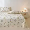 Modelo nuevo 2026 sábana de cama de algodón grueso pieza única 100% algodón puro funda de almohada de lino engrosada juego de tres piezas tapete de enfriamiento de verano